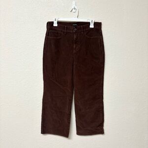 J.Crew Cropped Wide Leg Corduroy Pants Women’s Size 29P Brown High Rise